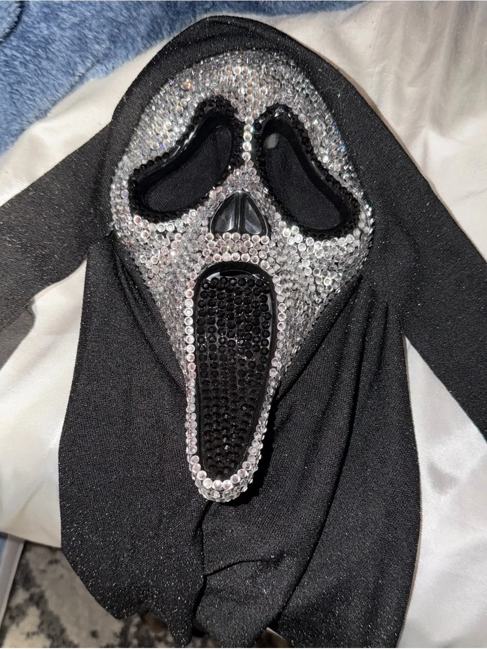 Spirit Black & Silver Rhinestone Scream Face Mask